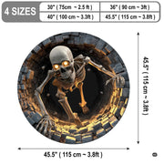 Custom Halloween 3D Optical Illusion Round Rug Skeleton Horror Area Rug (1, #5)