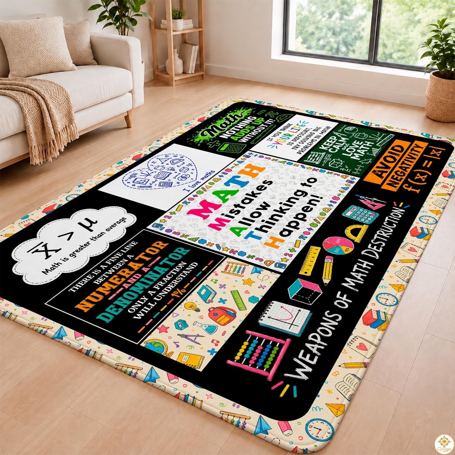 Custom Math Area Rug