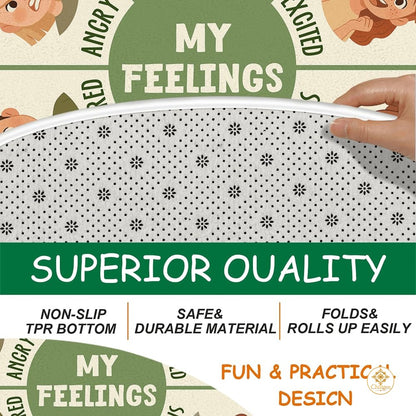 Custom Feelings Wheel Welcome Mat for Classroom and Office