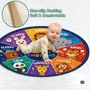 Wheel of Feelings and Emotions Round Rug, Educational Mental Health Rug for Classroom, Educational Animal Shape School Mat, Back to School Gift (Feeling 3)
