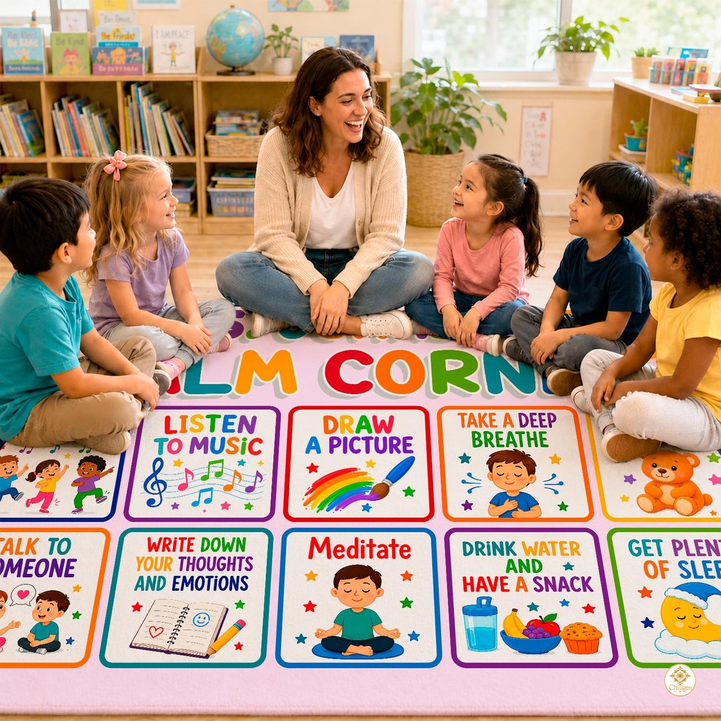 Personalized Calming Corner Rug for Classroom