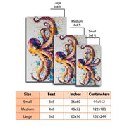 Custom Octopus Welcome Mat with Coastal Design and Durable Backing