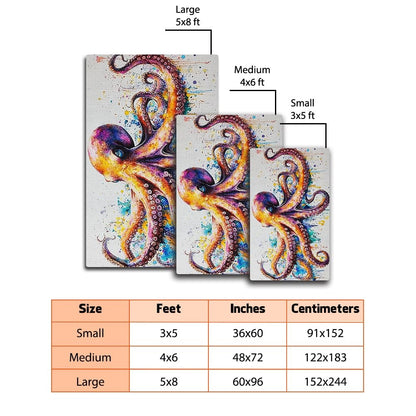 Custom Octopus Welcome Mat with Coastal Design and Durable Backing