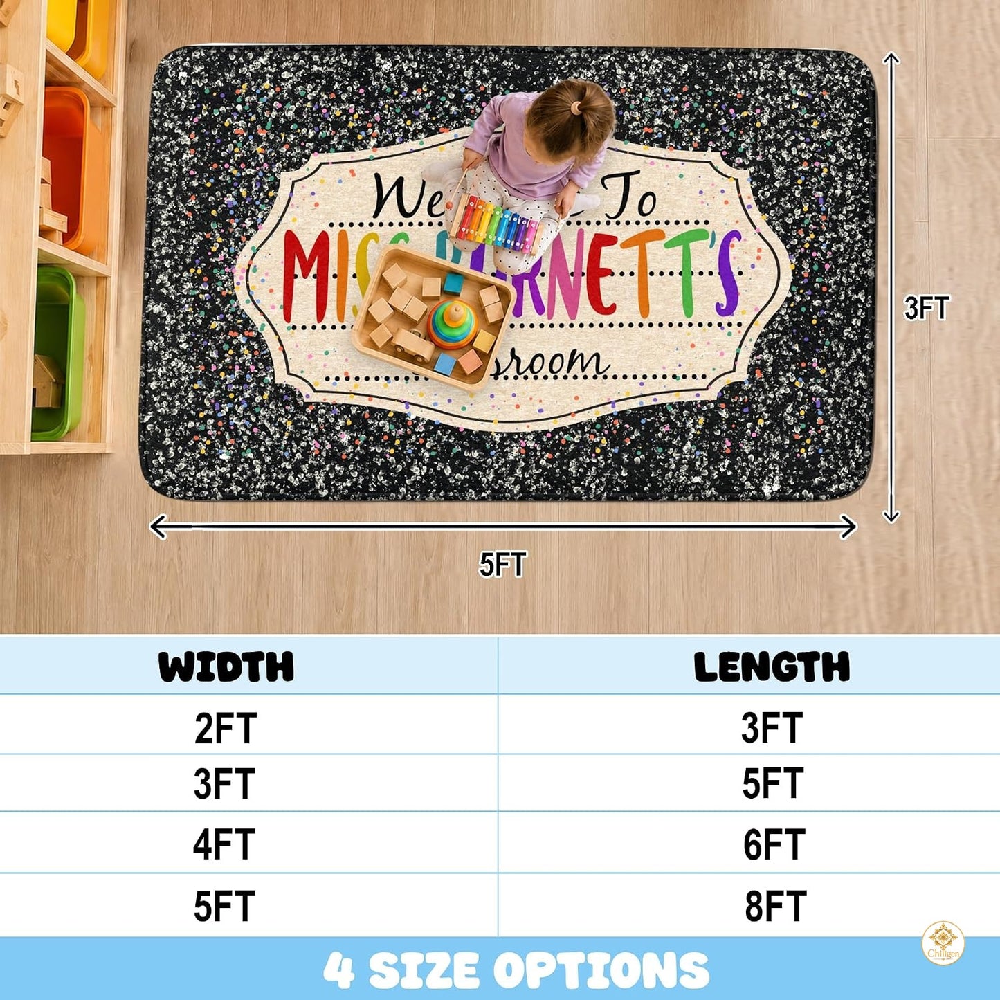 Custom Notebook Welcome Mat for Kids and Classroom - Galaxy Style D02 / 2' x 3' (Rectangular)