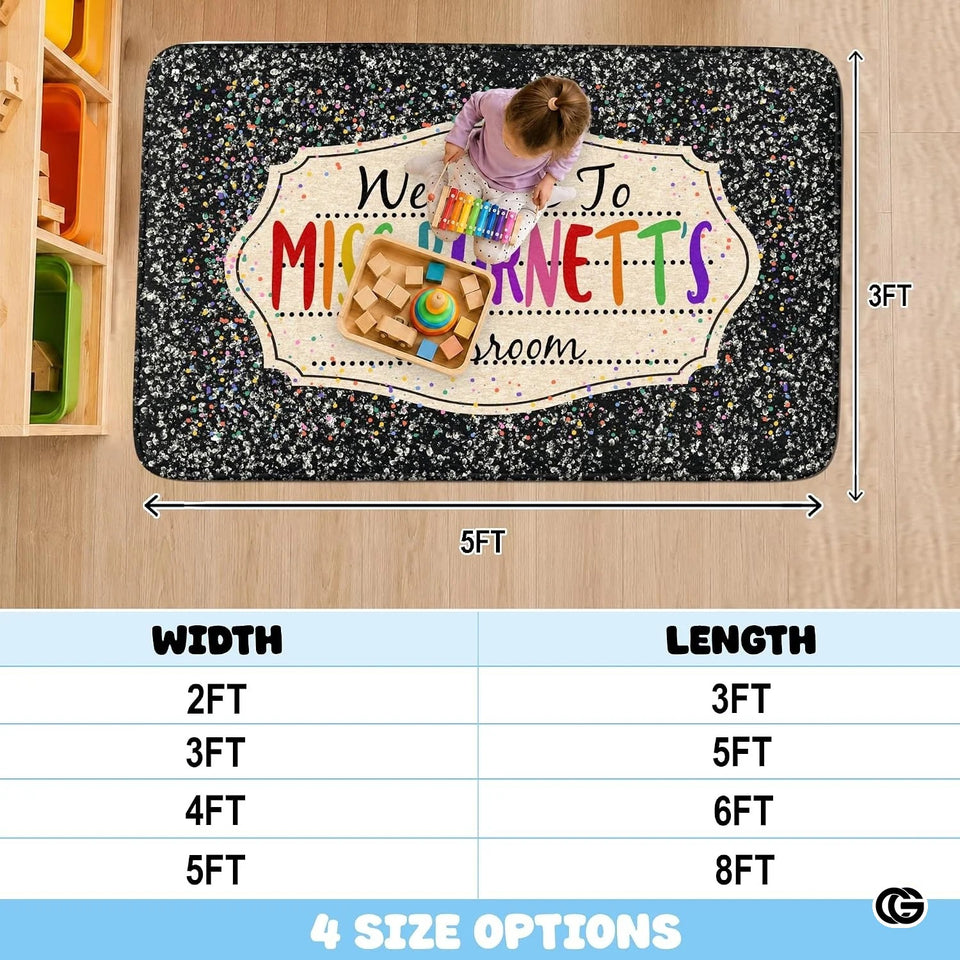 Custom Notebook Welcome Mat for Kids and Classroom - Galaxy Style D02 / 2' x 3' (Rectangular)