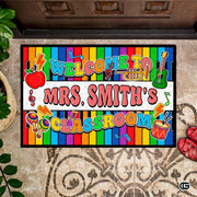 Personalized Welcome Doormat with Teacher Name and Address - Class-03