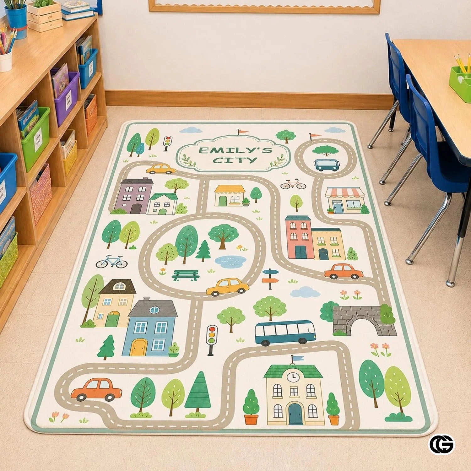 Personalized Road Map Welcome Mat with Custom Name
