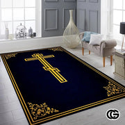 Personalized Orthodox Rug with Christian Cross and Eagle - D6