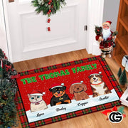 Personalized Christmas Doormat with Custom Family Name and Text
