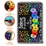 Colorful Handprints Welcome Mat for Classroom and Kids Room - Believe
