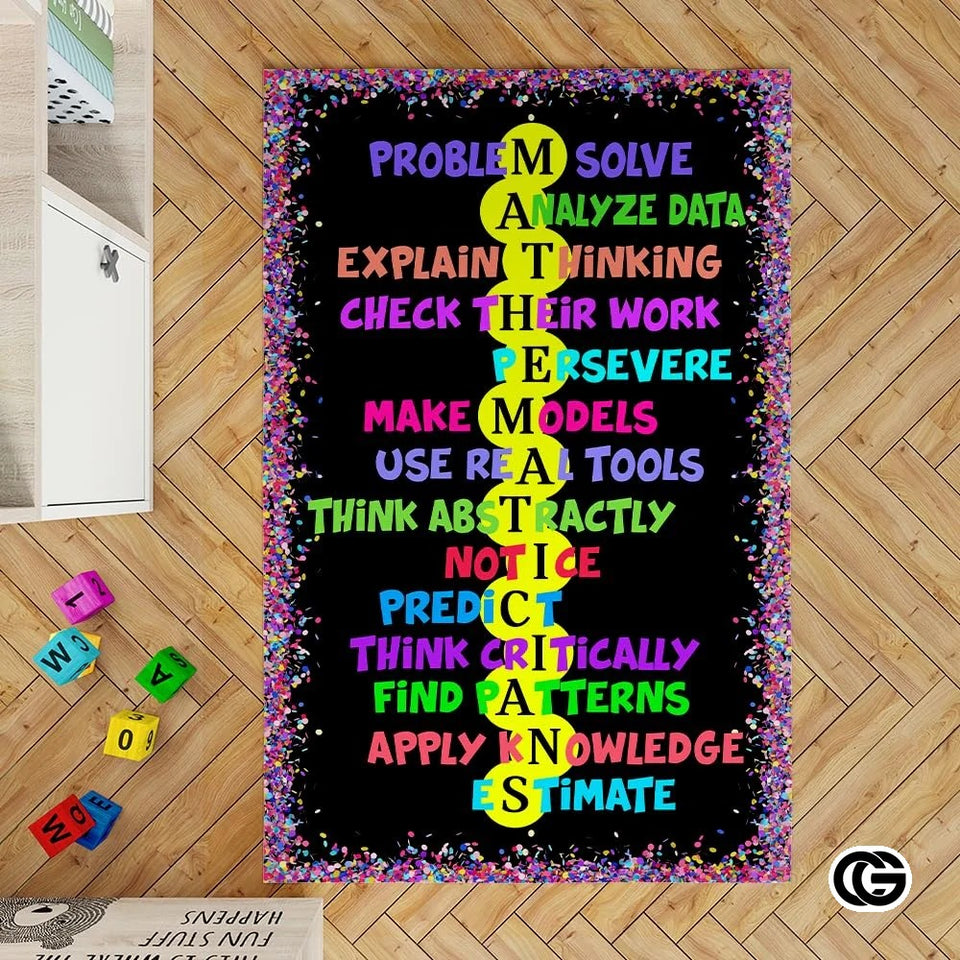 Custom Mathematics Education Rug for Classroom and Playroom