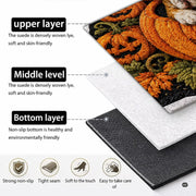 Custom Dog Photo Rug, Personalized Pet Portrait Area Mat Non Slip Indoor Door Rug for Dog Lovers, Welcome Home Decor Halloween (Pumpkin Halloween)