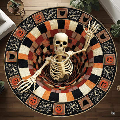 Custom Halloween 3D Effect Optical Illusion Spooky Round Rug (D9)