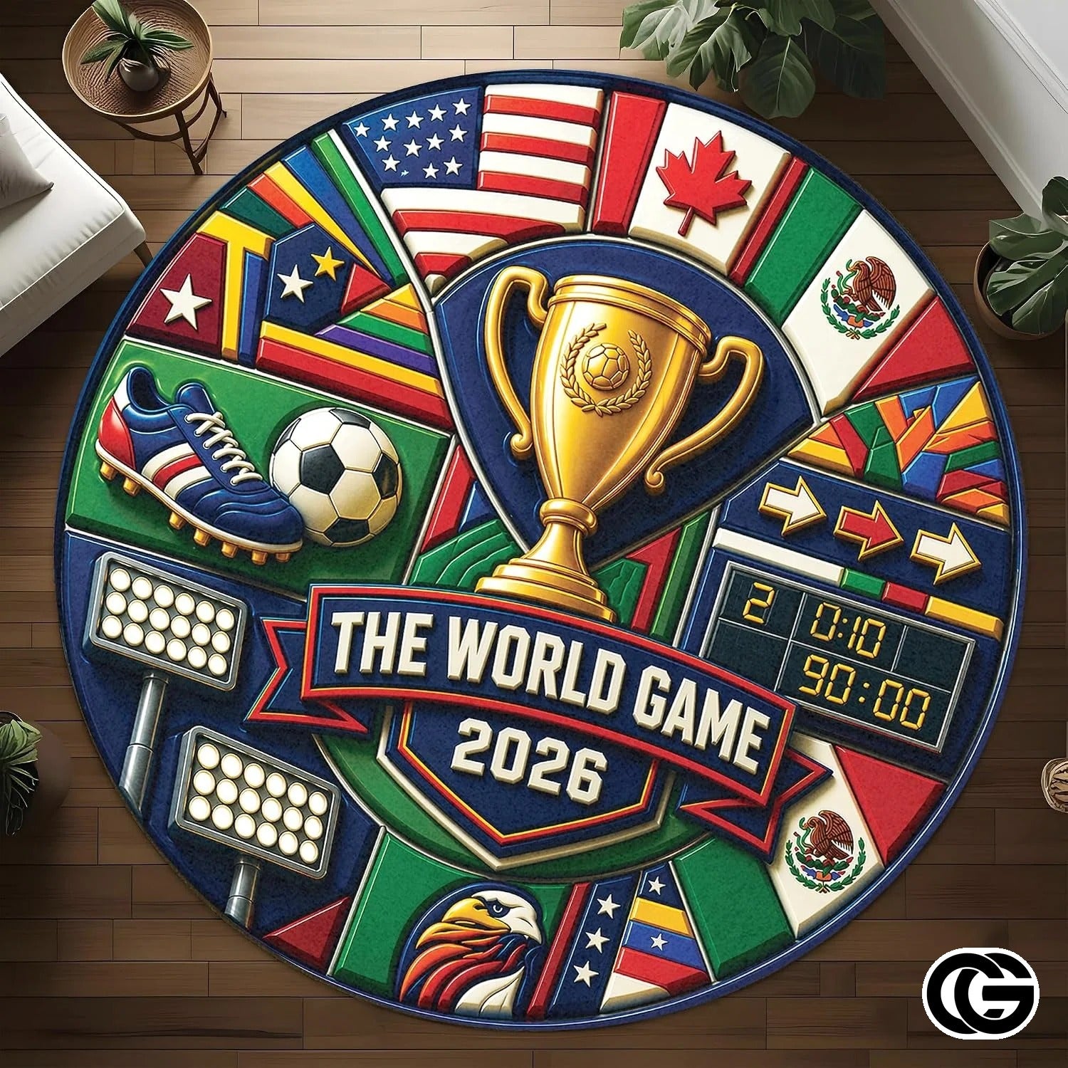 Custom Soccer Championship Welcome Mat for Front Door and Entryway