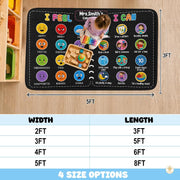 Custom Composition Notebook Rug for Classroom and Kids Room - Feeling #2 / 2' x 3' (Rectangular)