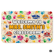 Custom Handprints Welcome Mat with Colorful Design and Soft Pile - Handprints