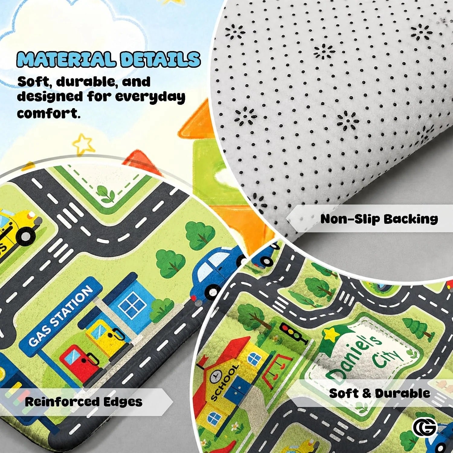 Personalized Road Map Welcome Mat with Custom Name and Streets