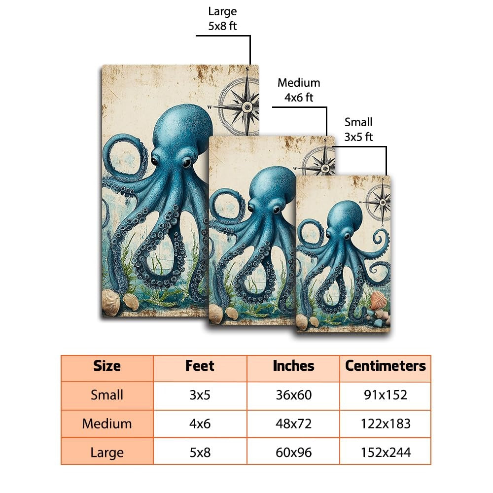 Custom Octopus Welcome Mat for Front Door and Entryway