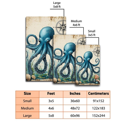 Custom Octopus Welcome Mat for Front Door and Entryway