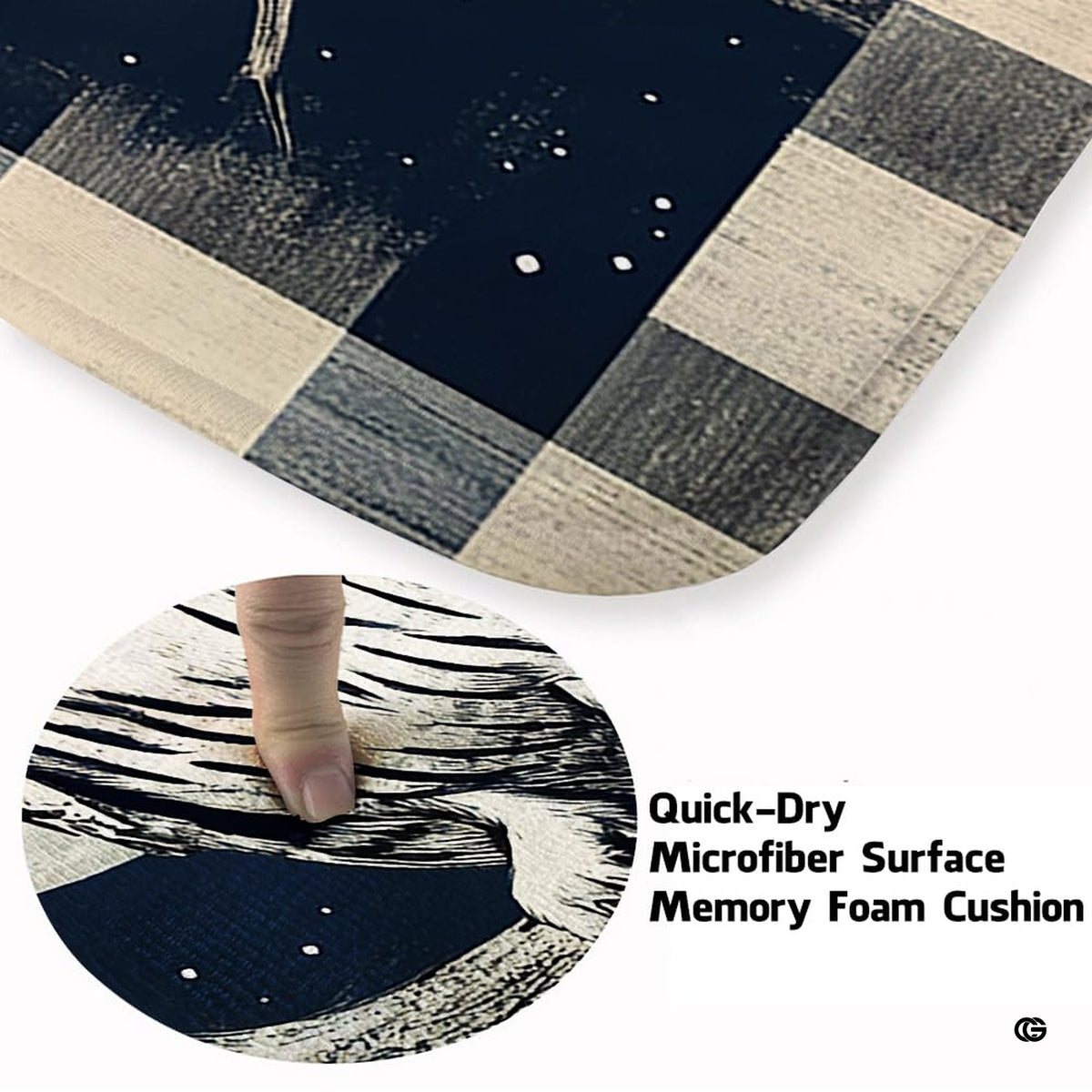 Rustic plaid owl area rug styled in modern patio seating setup - image 5 of 8