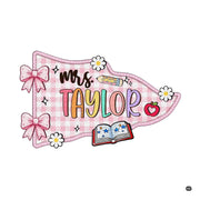 Personalized Composition Notebook Classroom Shaped Rugs for Kids (A04) | Custom Pennant Flag Carpet for Reading Corner, Non-Slip Apple Shape Rug Mat, Classroom Decor, Back To School Gift