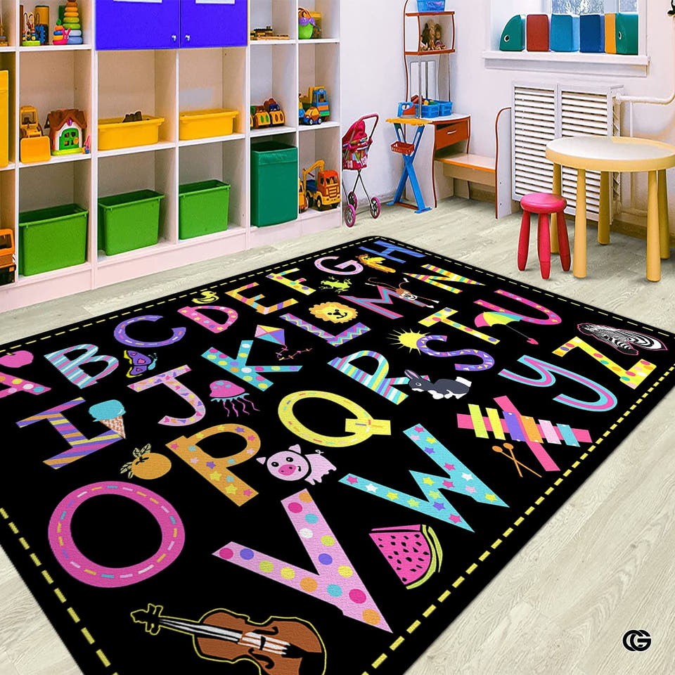 Alphabet Handwriting Classroom Rug