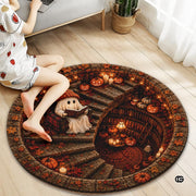 Personalized Halloween 3D Optical Illusion Ghost Round Rug