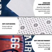 Lit hoop backboard and stadium illumination design elements on basketball court floor rug - thumbnail image 6 of 7