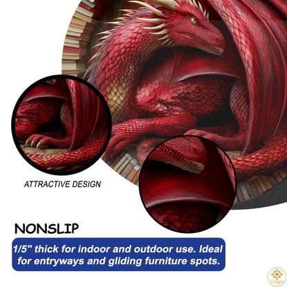 Personalized Dragon Welcome Mat with 3D Illusion and Custom Text