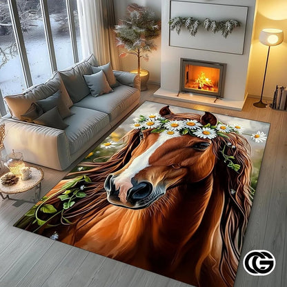 Custom Running Horse Welcome Mat for Living Room and Bedroom - Horse-ds08