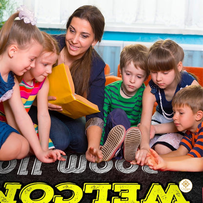 Custom Mathematics Education Rug for Classroom and Playroom - Welcome to Math Class / 3' x 5' (Rectangular)