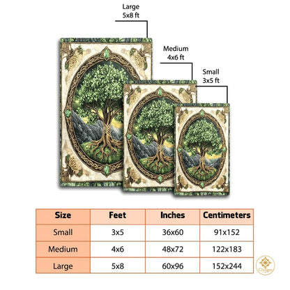 Custom Tree of Life Welcome Mat with Celtic Design and Non-Slip Backing - Tree-ds17