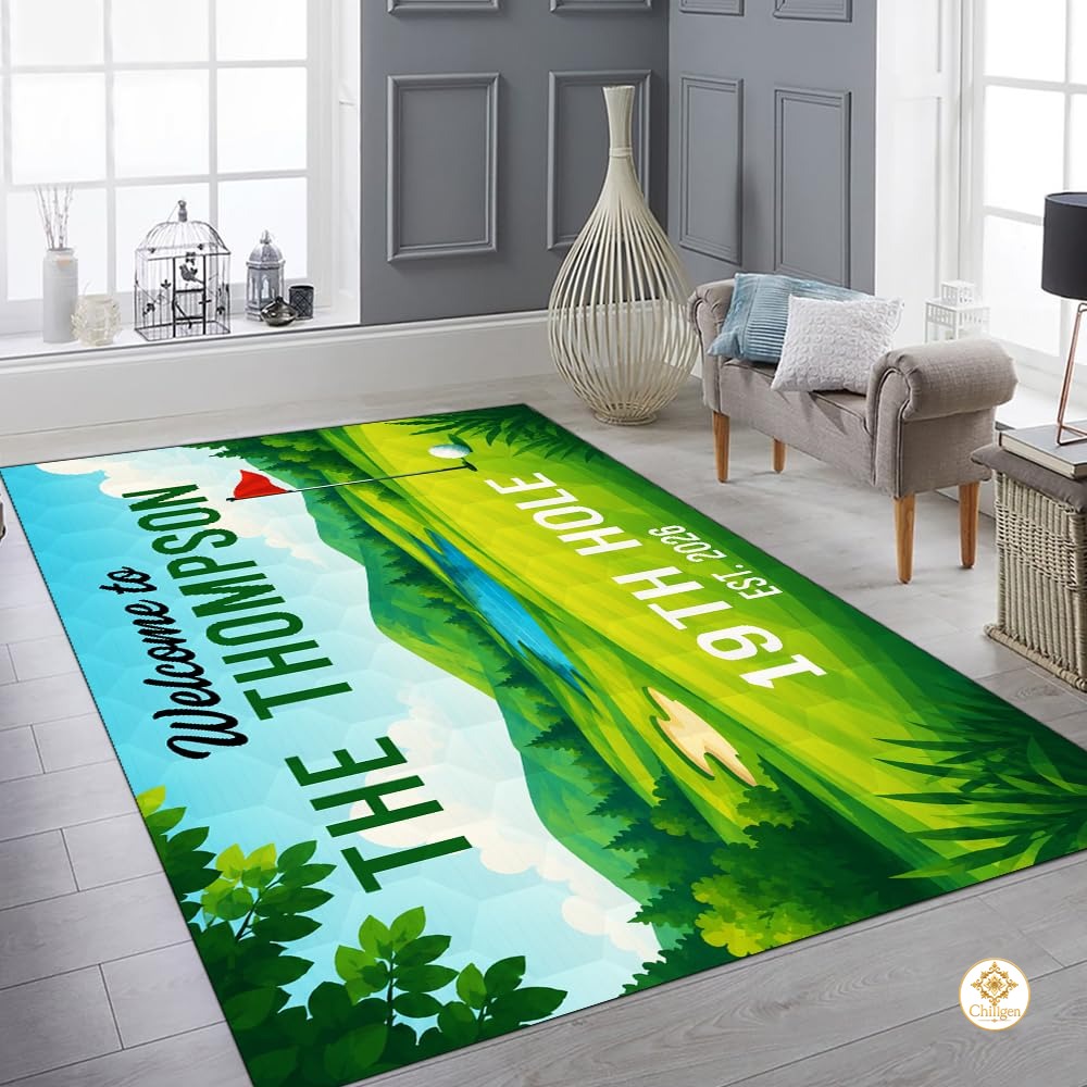 Custom Golf Welcome Mat for Front Door and Entryway - Style 8