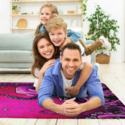 Kraken sea monster rug styled alongside dark modern furniture and ambient lighting. - thumbnail image 7 of 7
