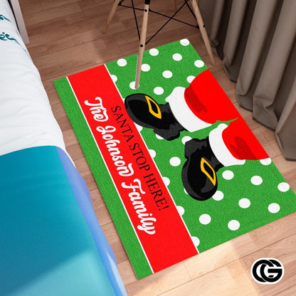 Personalized Christmas Doormat with Custom Family Name