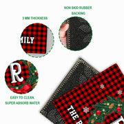 Personalized Christmas Doormat with Custom Family Name
