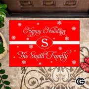 Personalized Christmas Doormat with Family Name and Address