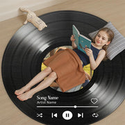 Personalized Vinyl Record Rug with Photo and Song Name