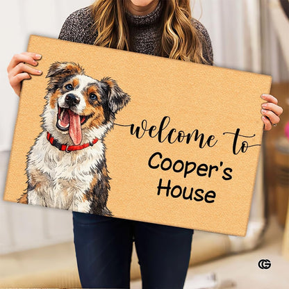 Personalized Pet Dog Welcome Door Mat with Photo and Name (A01)