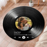 Personalized Vinyl Record Rug with Photo and Song Name