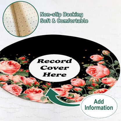 Personalized Vinyl Record Rug with Photo and Song Name