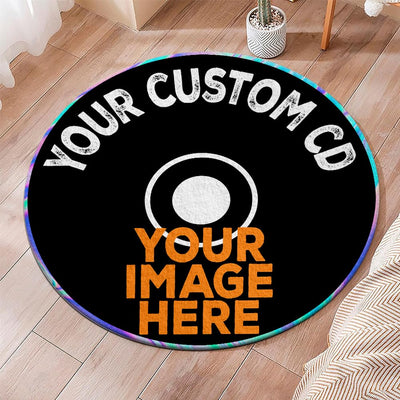 Personalized Vinyl Record Rug with Photo and Song Name