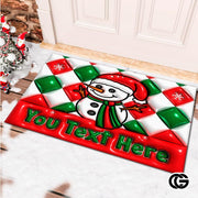 Personalized Christmas Doormat with Custom Family Name