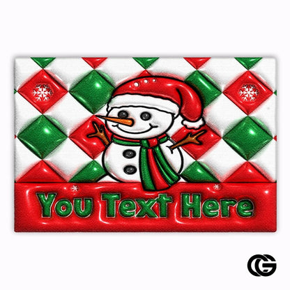 Personalized Christmas Doormat with Custom Family Name