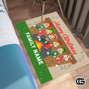 Personalized Christmas Doormat with Custom Family Name