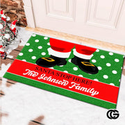Personalized Christmas Doormat with Custom Family Name