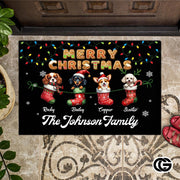 Personalized Christmas Doormat with Custom Family Name