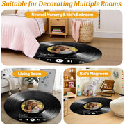 Personalized Vinyl Record Rug with Photo and Song Name