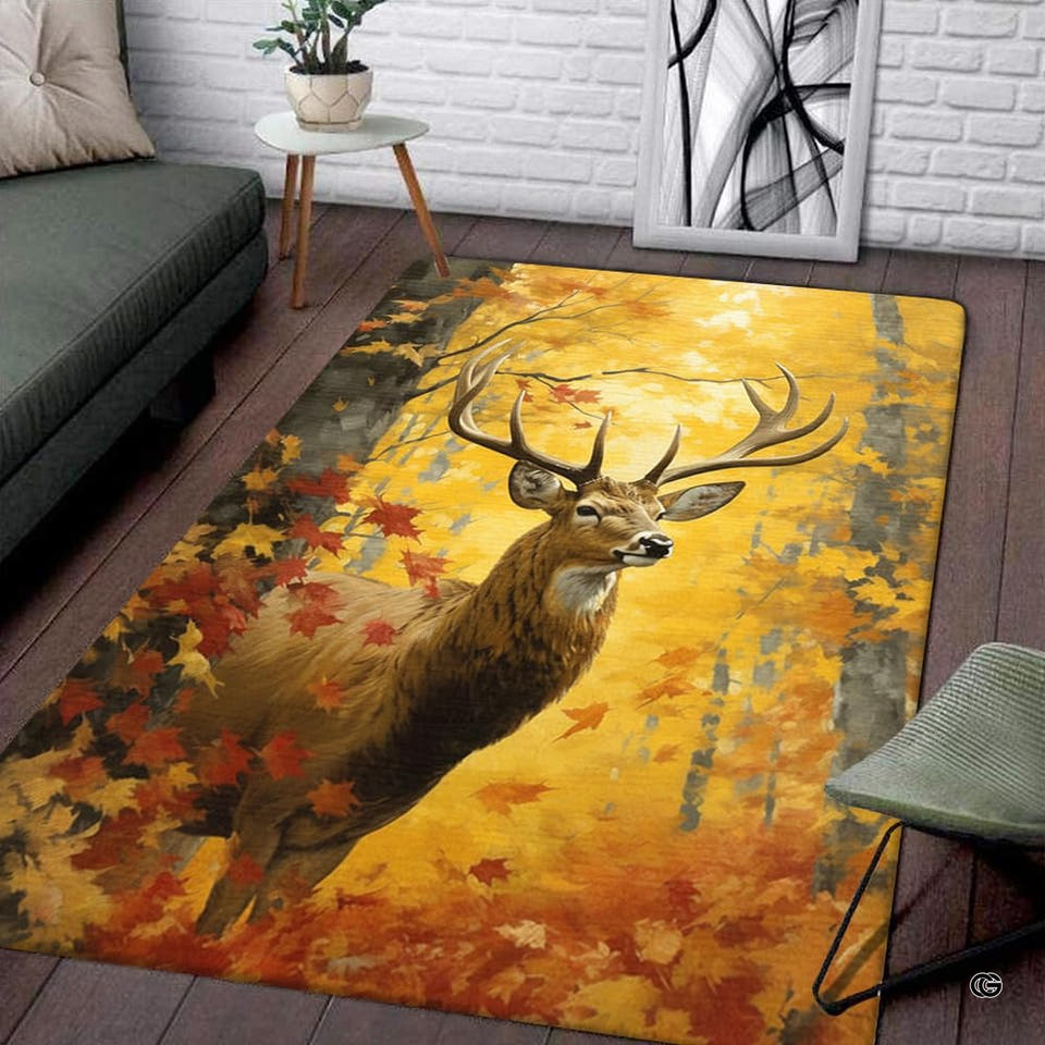 Autumn Buck Forest Classroom Area Rug