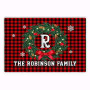 Personalized Christmas Doormat with Custom Family Name